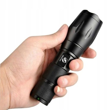 MOCNA LATARKA TAKTYCZNA LED LAMPA AKUMULATOROWA USB SURVIVALOWA PREZENT