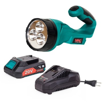 LATARKA AKUMULATOROWA NAC CT-LI-ST-20V 3 DIODY LED BATERIA 2AH + ŁADOWARKA