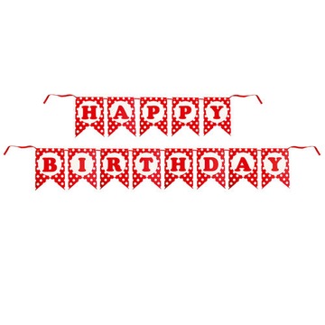 Baner urodzinowy Happy Birthday czerwony