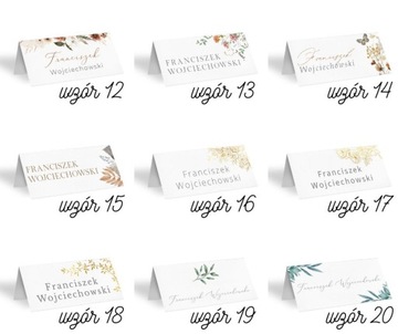 Winietki ślub wesele 12szt PERSONALIZOWANE WZORY