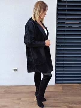 ПАЛЬТО АЛЬПАКА, длинная накидка oversize, чёрного цвета