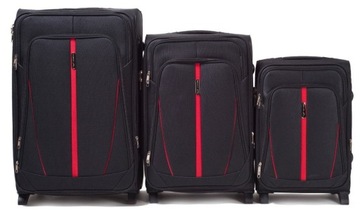 1706(2), Zestaw 3 walizek Wings 2 koła L,M,S, Black