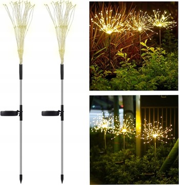 2x solarne światła fajerwerków lampy ogrodowe LED