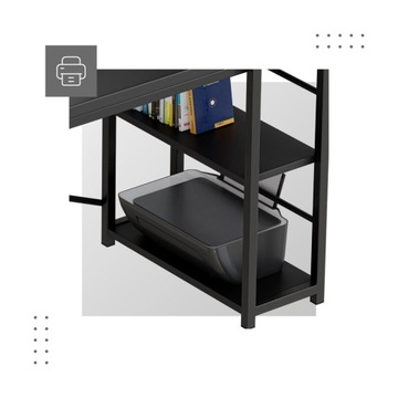 Современный компьютерный стол с книжным шкафом LOFT Mark Adler LEADER 4.0 Black