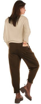 Moda Fresca F725 Повседневные БРЮКИ-баллоны, эластичный пояс