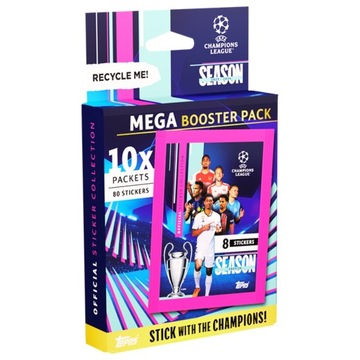 Blister 10 saszetek naklejki Liga Mistrzów 2024 MEGA Booster Pack Topps