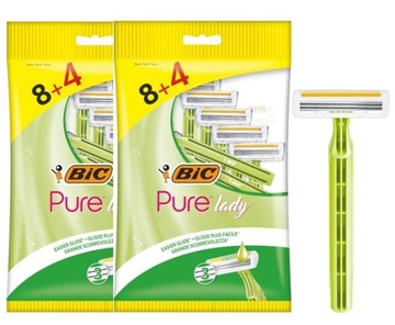 BIC ZESTAW PURE LADY GREEN JEDNORAZOWE MASZYNKI DO GOLENIA DAMSKIE x24