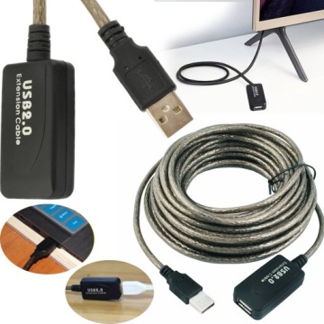 PRZEDŁUŻACZ KABEL USB 2.0 USB-A AKTYWNY PRZEDŁUŻKA PRZEWÓD MĘSKI ŻEŃSKI 10M