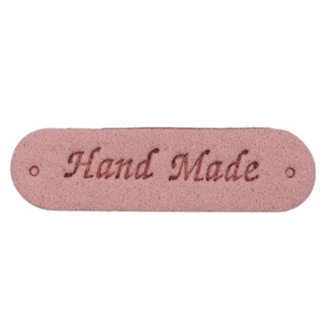Etykieta metka HAND MADE pudrowy róż musthave 2443