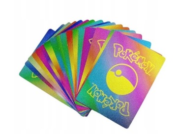 KARTY POKEMON DUŻY ZESTAW 4w1 ZŁOTE CZARNE SREBRNE TĘCZOWE 220 sztuk MEGA