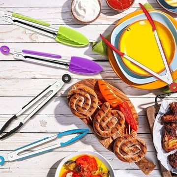 Универсальные кухонные щипцы Pawki для тефлонового приготовления мяса, салатов и жарки на гриле.