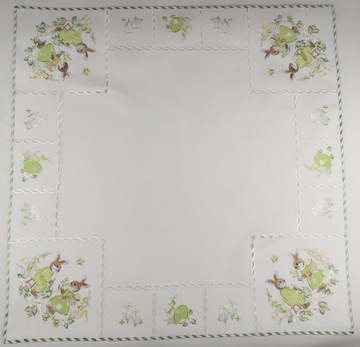 OBRUS NAKŁADKA 85X85 HAFT WIELKANOC ZAJĄCE PISANKI