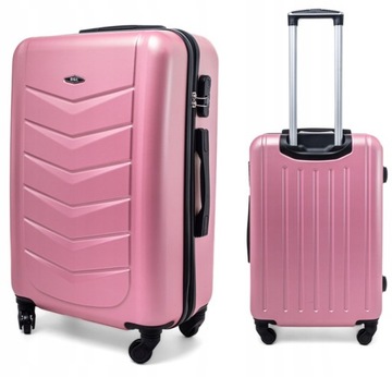 ZESTAW KOMPLET TWARDYCH WALIZEK 520 3w1 ABS 184 l RÓŻOWY EXCLUSIVE XXL XL L