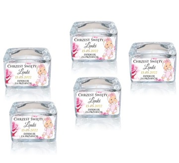 5 шт.Подсвечник Крещение Спасибо Свеча