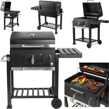 GRILL WĘGLOWY OGRODOWY DUŻY PODWÓJNY RUSZT RODZINNY 113X105X55