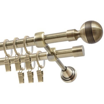 Двойной металлический карниз 19 мм 300 см на колесиках