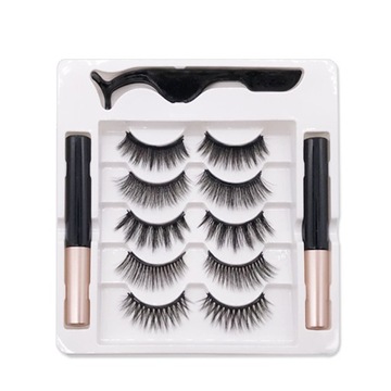 SZTUCZNE RZĘSY MAGNETYCZNE 5 PAR PĘSETA EYELINER