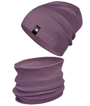 Komplet CZAPKA + TUBA komin beanie PRĄŻEK r. 50-52