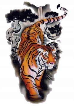 Tatuaż realistyczny tymczasowy zmywalny tygrys