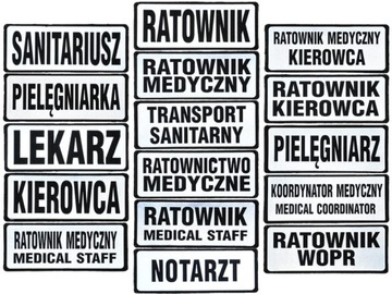 Emblemat funkcyjny odblaskowy na rzepie 13 x 5 cm