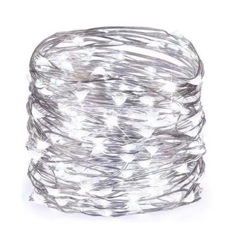 LAMPKI DRUCIKI 10 LED ZIMNO BIAŁE 50 cm