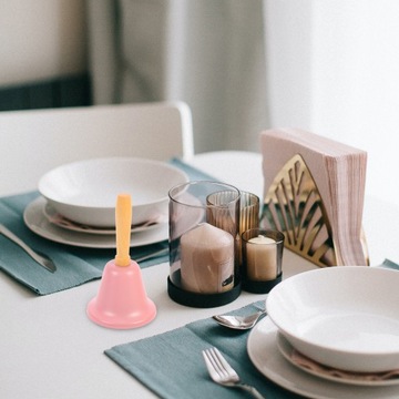 МЕТАЛЛИЧЕСКИЙ КОЛОКОЛЬЧИК С ДЕРЕВЯННОЙ РУЧКОЙ РОЖДЕСТВЕНСКОЕ УКРАШЕНИЕ