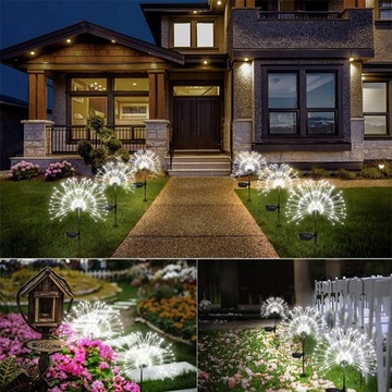 2x СОЛНЕЧНАЯ ЛАМПА ДЛЯ САДОВОГО УКРАШЕНИЯ ОДУВШИНКИ 150 LED