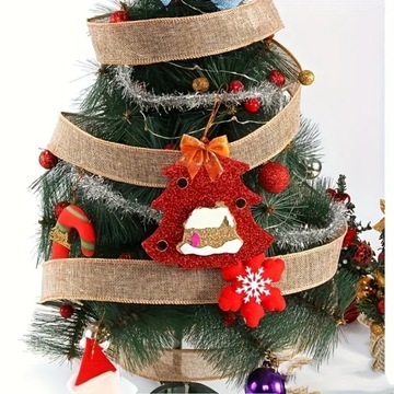 Джутовая лента для упаковки подарков, декоративная, широкая, из джута новогодняя, ​​10 м.