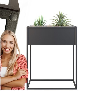 KWIETNIK STOJĄCY STOJAK METALOWY PÓŁKI NA KWIATY ROŚLINY LOFT SKRZYNKA 4860