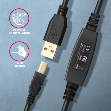 ADR-215B Активный кабель USB 2.0 A-M -> B-M