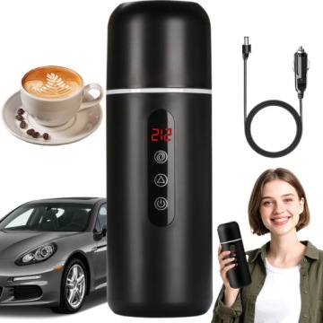 420 ML Přenosný Vyhřívaný Hrnek Do Auta, Termohrnek Na Kávu