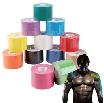 SPORTOWY BANDAŻ 5M X 5CM, ZESTAW 12 SZTUK 12 KOLOR