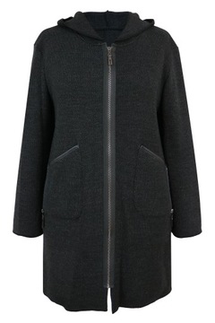 SWETER WDZIANKO z kapturem czarny XL 50 52 PROMO