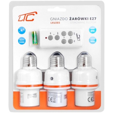 Пульт дистанционного управления E27 гнездо лампы 3шт + пульт дистанционного управления