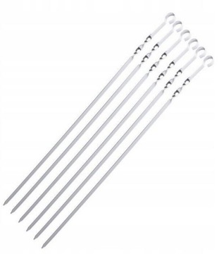 SZPIKULCE SZPIKI SZAMPURY DO SZASZŁYKÓW MIĘSA NA GRILL 12SZT 60cm NIERDZEWN