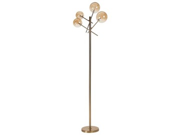 Lampa podłogowa stojąca 4 klosze złota