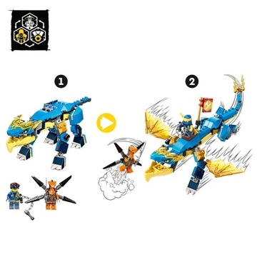 LEGO NINJAGO 71760 ПОДВИЖНЫЕ ГРОМОВОЙ ДРАКОН СОЙКА ЛЕТАЮЩИЕ ВИРМЕР БЛОКИ ДЛЯ ДЕТЕЙ