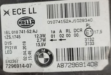 BMW 1 F20 F21 11- SVĚTLO BI XENON LED DISKRÉTNÍ PRAVÁ PŘEDNÍ EVROPA 7296914