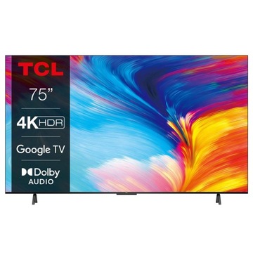 75-дюймовый 4K Ultra HD TCL HDR DVB-T2/HEVC Android-телевизор с прямой светодиодной подсветкой Google TV