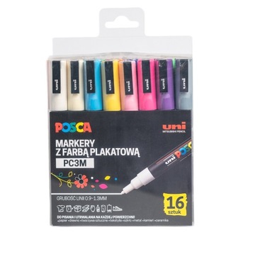Zestaw markerów Uni POSCA PC-3M 16szt