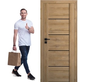 DRZWI WEWNĘTRZNE BEZPRZYLGOWE* WINDOOR PEGASUS CZARNA SZYBA VSG MONTAŻ 8%