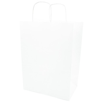 Torba papierowa eko biała 30,5x17x42,5 - 100 szt.