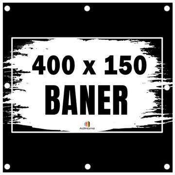 Baner reklamowy mocny 400x150cm plandeka + PROJEKT