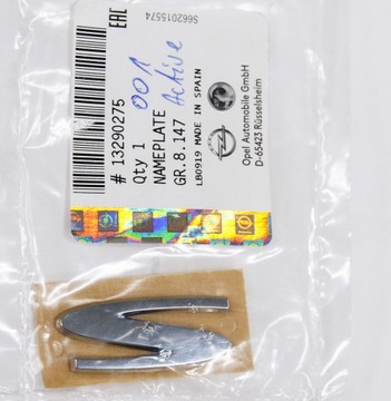 ZNAK NÁPIS "S" OPEL KARL,CORSA,INSIGNIA - OE 13290275