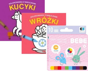 Pakiet Kolorowanki dla dziewczynek 2+ kredki