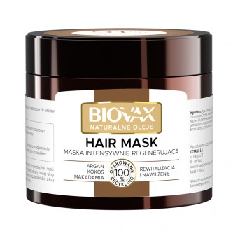 BIOVAX Intensywnie Regenerująca Maska Do Włosów ARGAN MAKADAMIA KOKOS 250ml