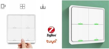Пилотная кнопка для Tuya Zigbee 4 канала 12 сцен