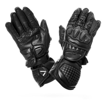ADRENALINE RĘKAWICE MOTOCYKLOWE SPORTOWE LYNX PPE SKÓRZANE BLACK 3XL