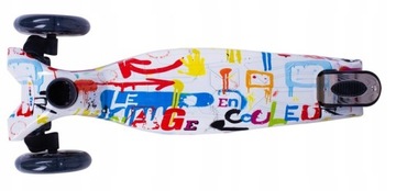 HULAJNOGA TRÓJKOŁOWA DLA DZIECI BALANSOWA KOŁA LED STYL GRAFFITI