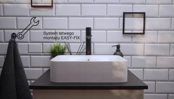 POLSKA Bateria umywalkowa wysoka CZARNA black CLICK ON - VALVEX